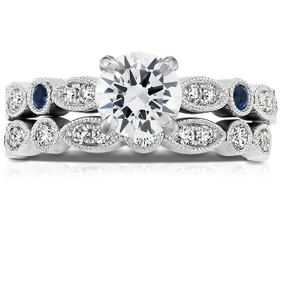 Details about   Marquise Cut Milgrain Engagement Ring 0.55 Ct Blue Sapphire 14K White Gold Over